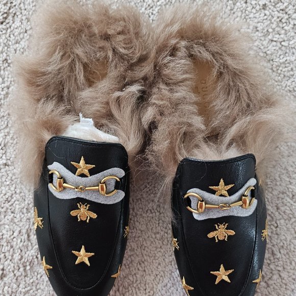 Gucci bee fur slides - Picture 2 of 3